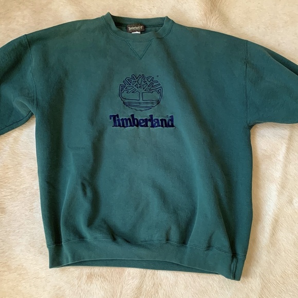 Timberland Other - MENS Vintage 90s TIMBERLAND Green Embroidered Tree Logo Crewneck Sweatshirt